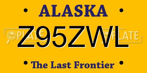 Z95ZWL Alaska License Plate