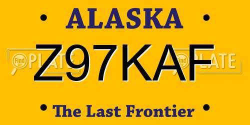 Z97KAF Alaska License Plate