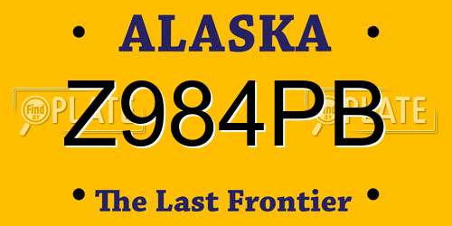 Z984PB Alaska License Plate