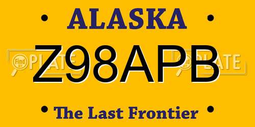 Z98APB Alaska License Plate