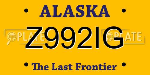 Z992IG Alaska License Plate