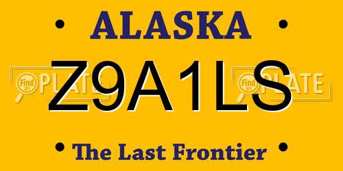 Z9A1LS Alaska License Plate