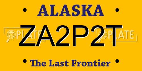 ZA2P2T Alaska License Plate