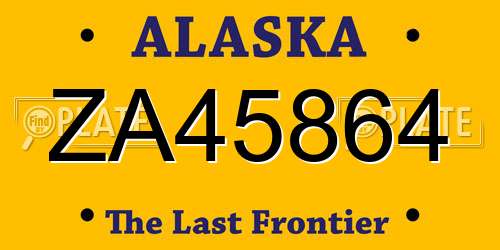 ZA45864 Alaska License Plate