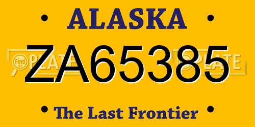 ZA65385 Alaska License Plate