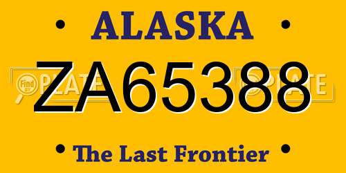 ZA65388 Alaska License Plate