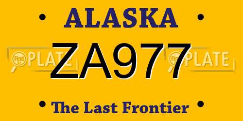 ZA977 Alaska License Plate