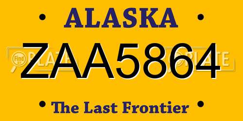 ZAA5864 Alaska License Plate