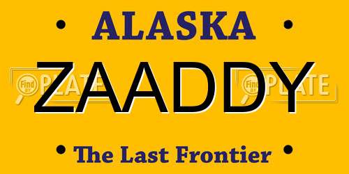 ZAADDY Alaska License Plate