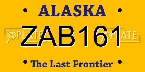 ZAB161 Alaska License Plate