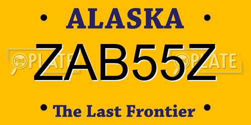 ZAB55Z Alaska License Plate