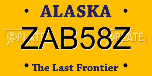 ZAB58Z Alaska License Plate