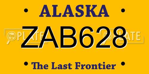 ZAB628 Alaska License Plate