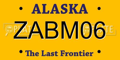 ZABM06 Alaska License Plate