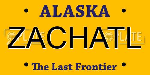 ZACHATL Alaska License Plate