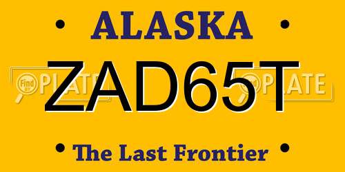 ZAD65T Alaska License Plate