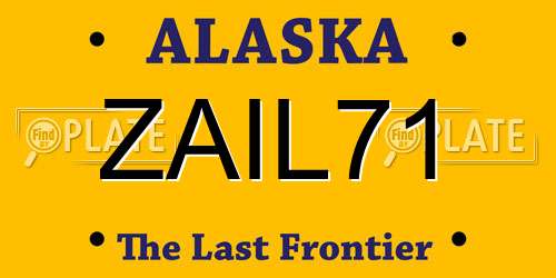 ZAIL71 Alaska License Plate