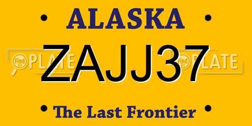 ZAJJ37 Alaska License Plate