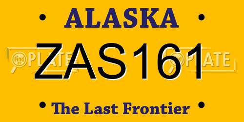 ZAS161 Alaska License Plate