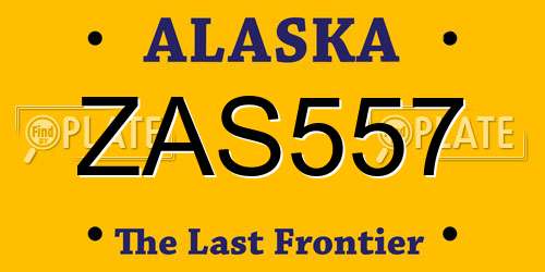 ZAS557 Alaska License Plate