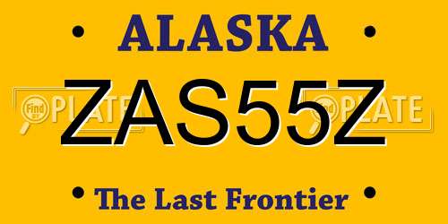 ZAS55Z Alaska License Plate