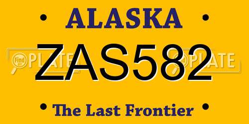 ZAS582 Alaska License Plate