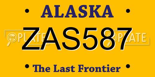 ZAS587 Alaska License Plate