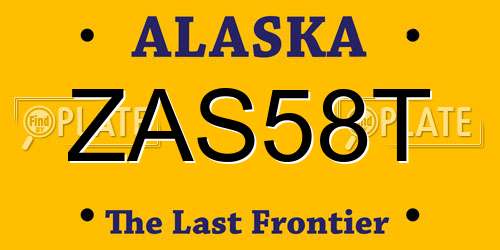 ZAS58T Alaska License Plate