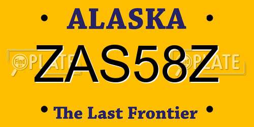 ZAS58Z Alaska License Plate