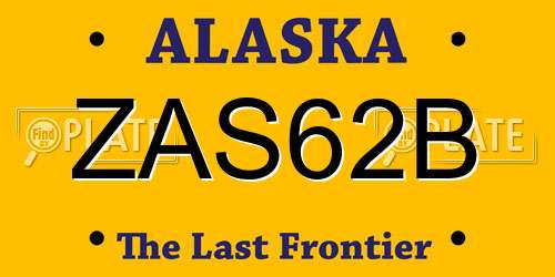 ZAS62B Alaska License Plate