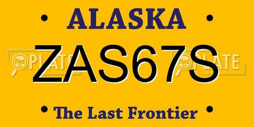 ZAS67S Alaska License Plate