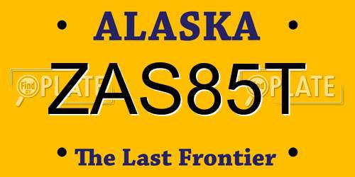ZAS85T Alaska License Plate