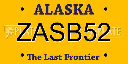 ZASB52 Alaska License Plate