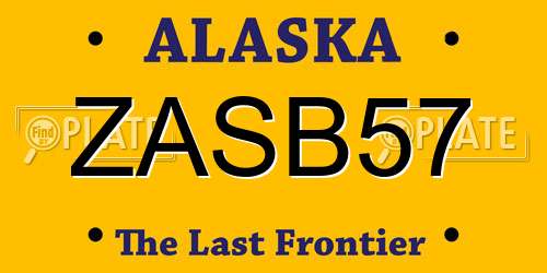 ZASB57 Alaska License Plate