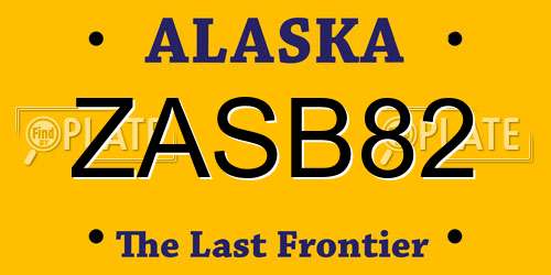 ZASB82 Alaska License Plate