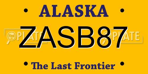 ZASB87 Alaska License Plate