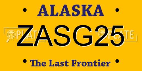 ZASG25 Alaska License Plate