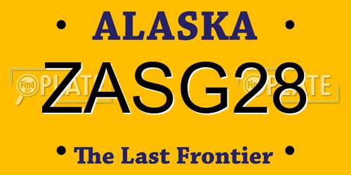 ZASG28 Alaska License Plate