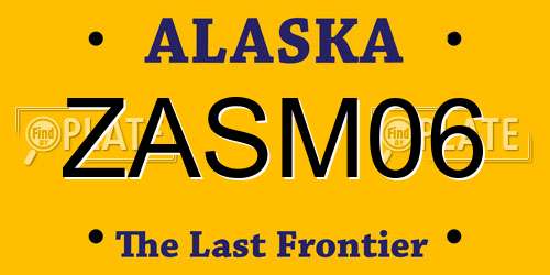 ZASM06 Alaska License Plate