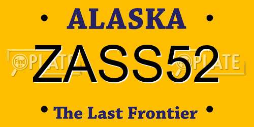 ZASS52 Alaska License Plate