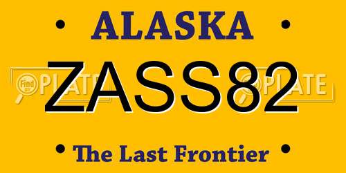 ZASS82 Alaska License Plate