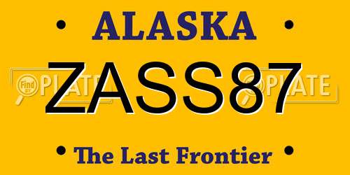 ZASS87 Alaska License Plate