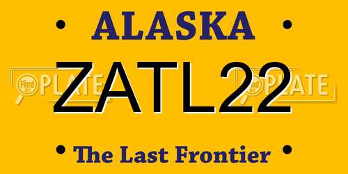 ZATL22 Alaska License Plate