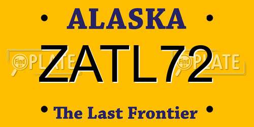 ZATL72 Alaska License Plate