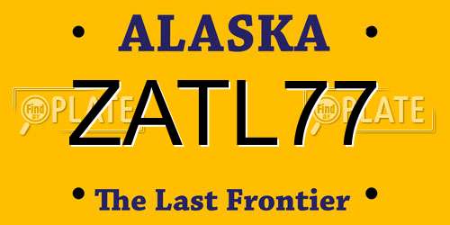 ZATL77 Alaska License Plate