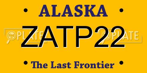 ZATP22 Alaska License Plate