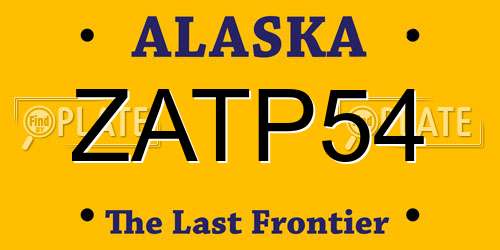 ZATP54 Alaska License Plate