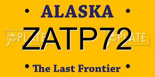 ZATP72 Alaska License Plate