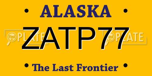 ZATP77 Alaska License Plate