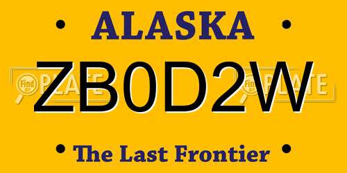 ZB0D2W Alaska License Plate